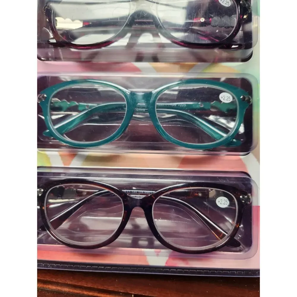Optic 55 women's reading glasses +2.25 pack of 4 unopened new